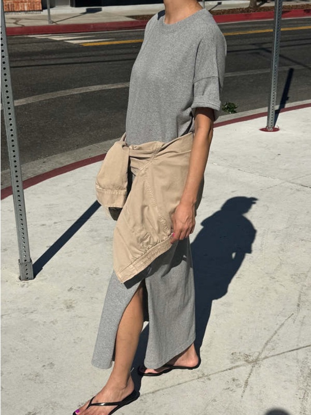 Le Bon Shoppe Size S Her Dress Maxi Heather Grey T-Shirt Dress 100% Cotton